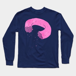 Half eaten pink donut Long Sleeve T-Shirt